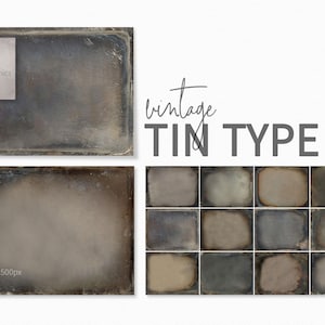 Vintage Tin Type II Textures - Warm Tone Vintage Tin Types - Daguerreotype Overlays - Old Photo Backgrounds - Antique Photo Textures