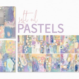 Weiche Ölpastellbilder - Abstrakte Pastellbilder - Weiche Wandkunst - Pastellwandkunst - Helle Pastellhintergründe - Ölpastellkunst