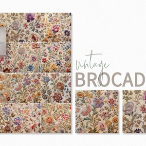 Digitale schilderijen vintage brokaat - texturen vintage brokaat - vintage stoftextuur - antieke geborduurde stof textuur achtergrond