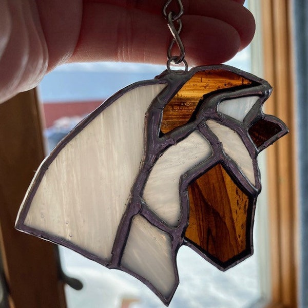 Lovely Siamese Cat Suncatcher or Ornament!  Stained Glass Siamese Cat Head in Profile! Cat Art Glass for Window, Wall or ? Cat Lovers Gift!