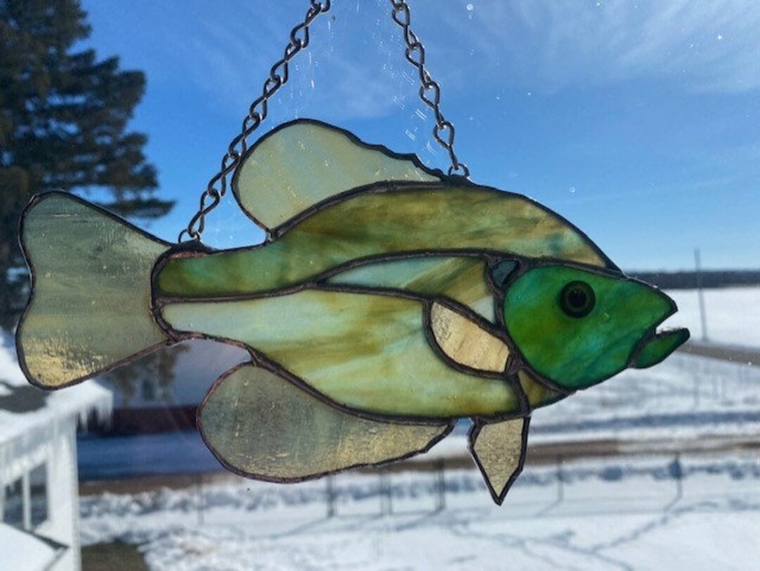 Punkinseed Sunfish Stained Glass Suncatcher Also Known as the Etsy