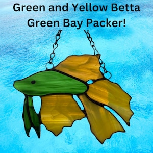 Betta! Gebrandschilderd glas Suncatchers! Kleurrijke Chinese vechtvissen! Geweldig cadeau voor je aquarium- of visliefhebber! MET PENSIONERING 31-10-2025