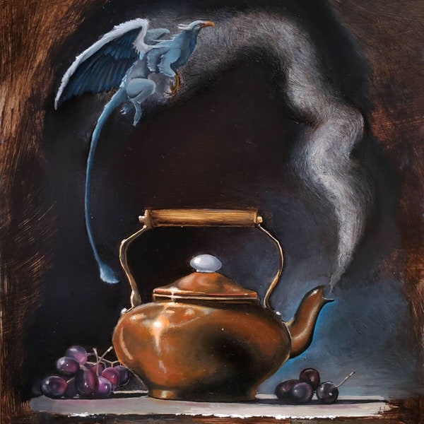 Print A Whistle in the Dark Original Fantasy Still Life Griffin