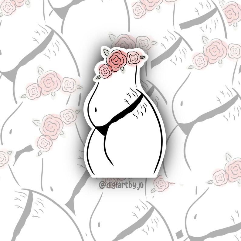 Feminine Body Positivity Rose Minimalist Line Art Sticker Laptop Waterproof Waterbottle Sticker Self Love Line Art Sticker Feminist