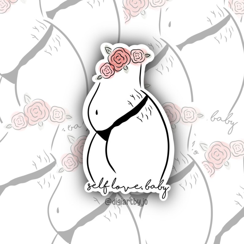 Feminine Body Positivity Rose Minimalist Line Art Sticker Laptop Waterproof Waterbottle Sticker Self Love Line Art Sticker Feminist