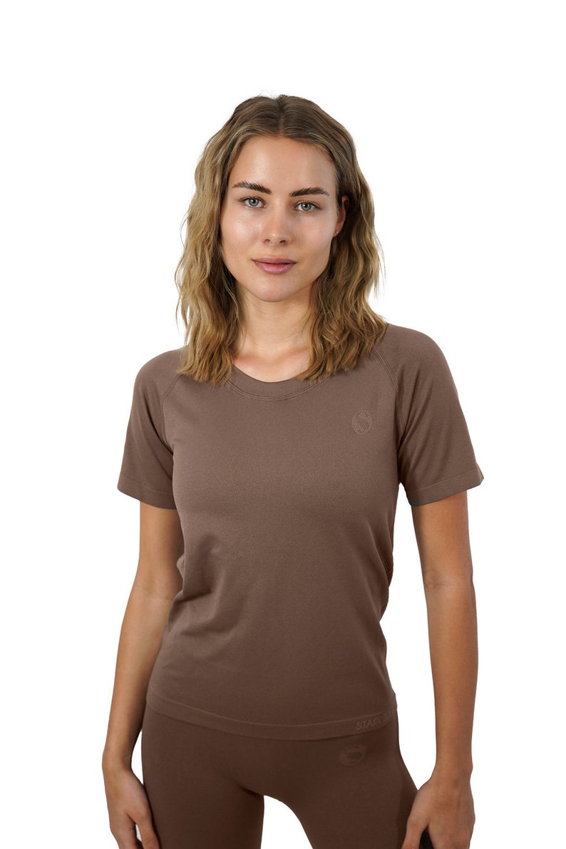 Stark Soul Damen Sportshirt Kurzarm RACER Sport Shirts Seamless Deep Taupe