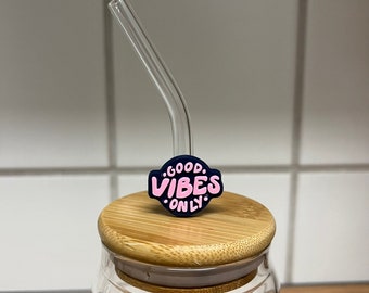 Accesorio de paja “Good Vibes Only” | para pajitas