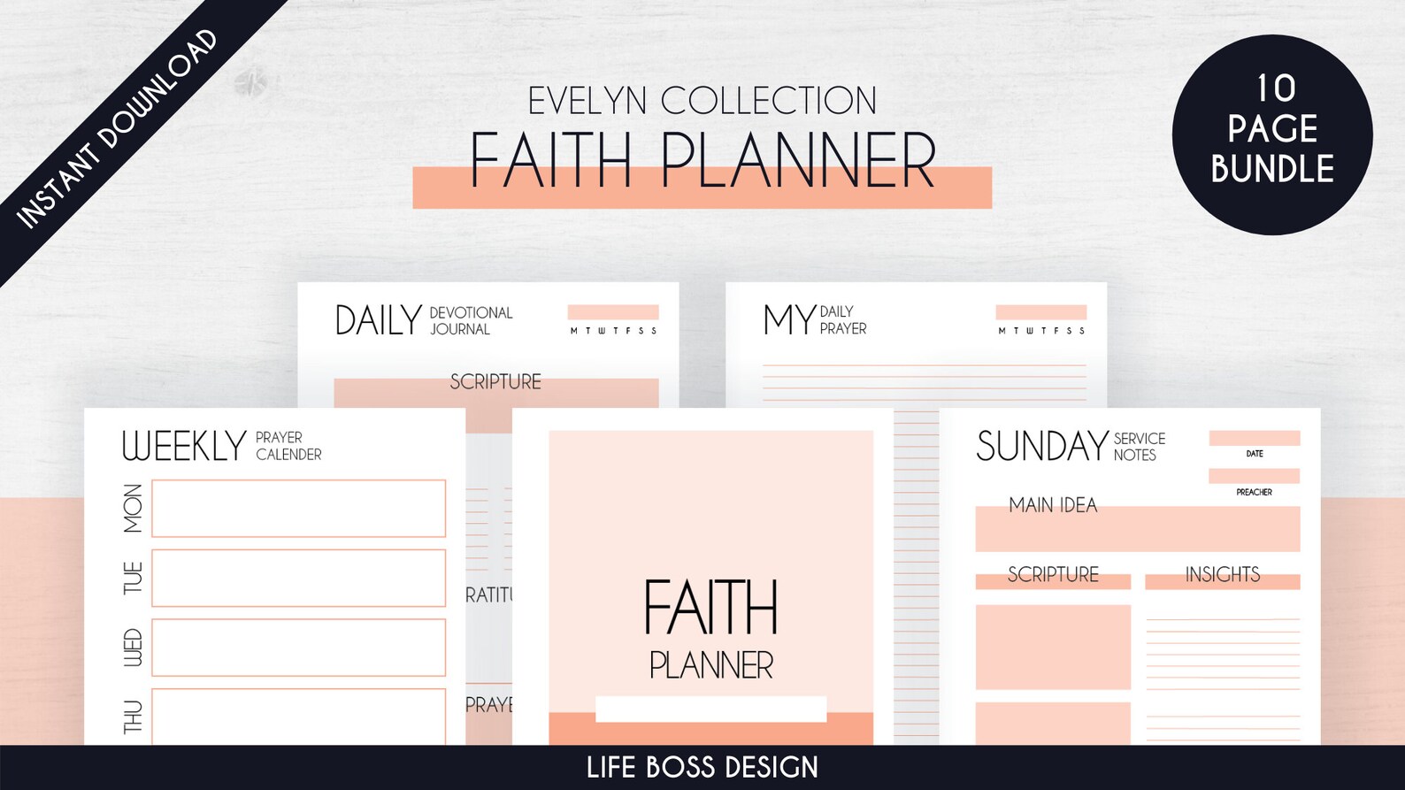 Printable Faith Planner Downloadable Christian Planner | Etsy