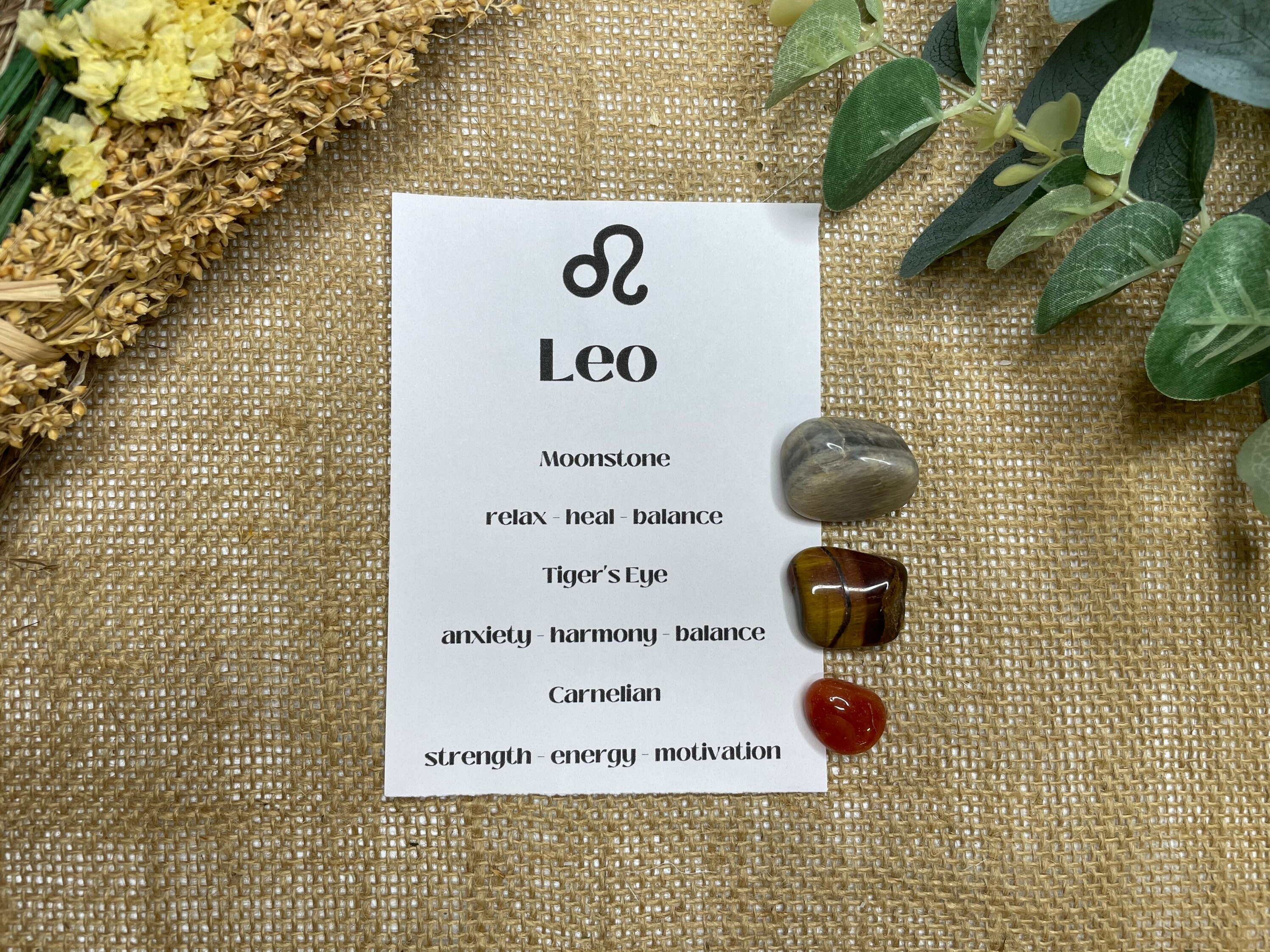 Leo Zodiac Crystal Set Zodiac Crystals Leo Zodiac Crystal Etsy