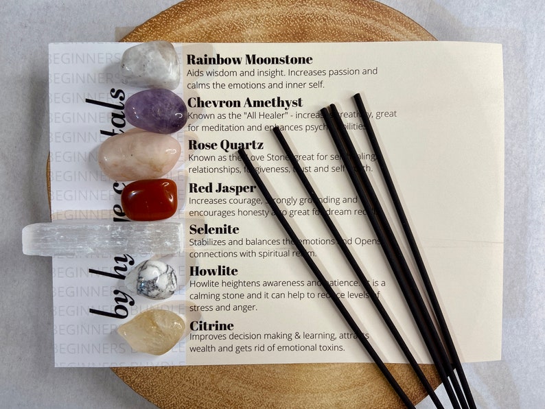 Beginners Crystal Kit With Incense Sticks Healing Crystals Etsy UK