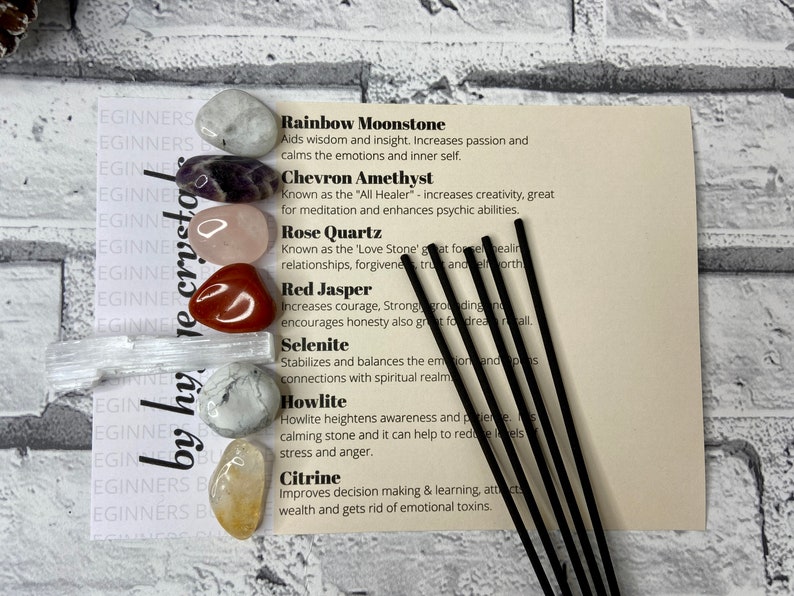 Beginners Crystal Kit With Incense Sticks Healing Crystals Etsy UK