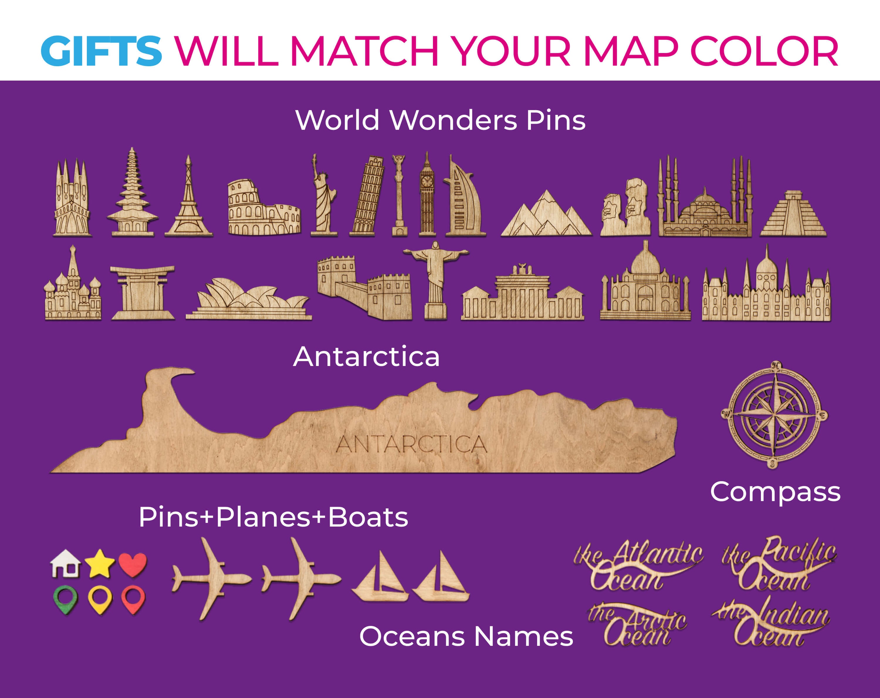 World Wall Map Anniversary Gift Rustic Home Wood Wall Art Etsy