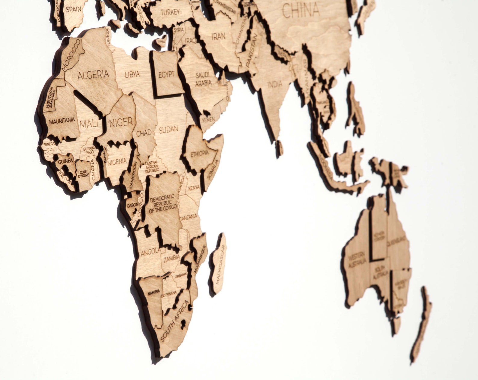 3D Wooden World Map Wall Decor Rustic Wall Art Wooden Map Etsy