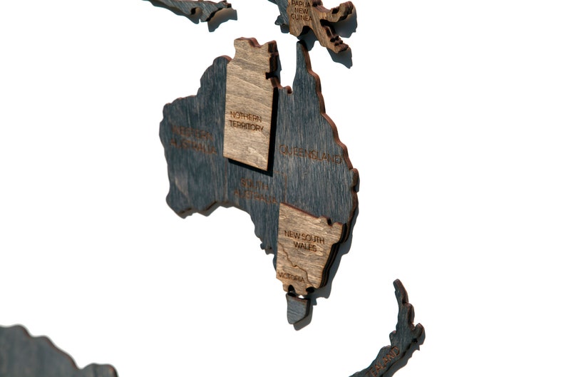 Wood world map wall decal large world map plank nursery world Etsy