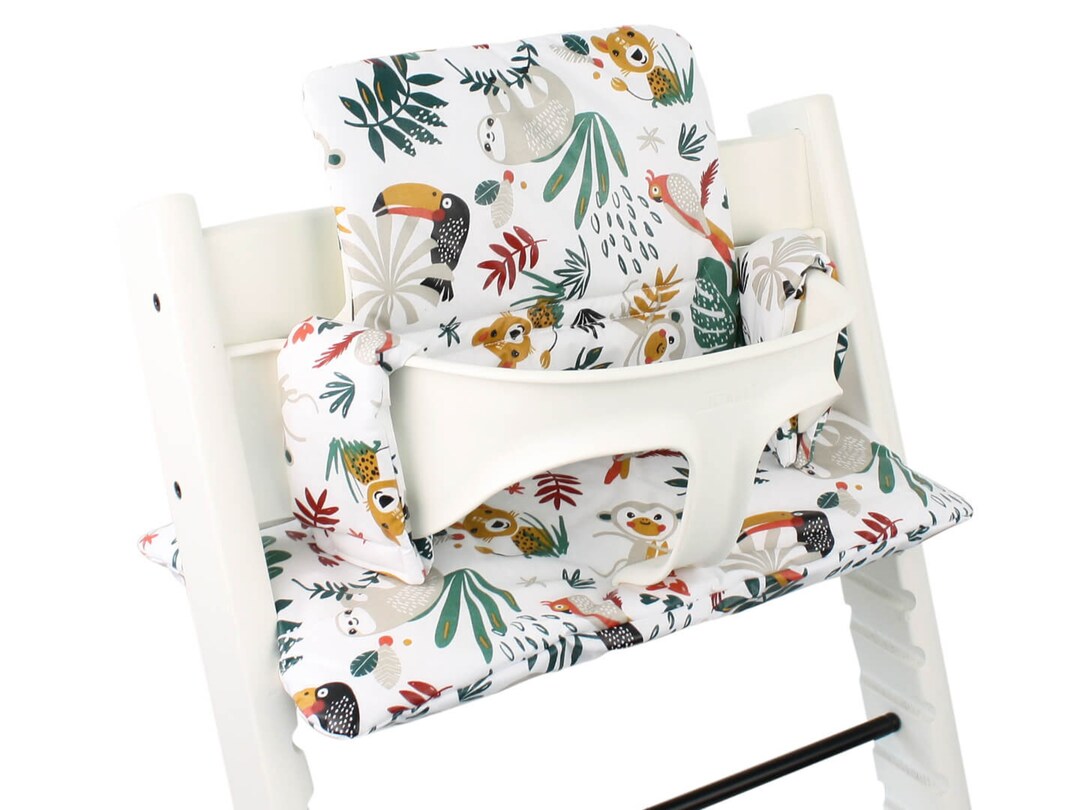 Coated Stokke Tripp Trapp Cushion White Monkeys Easy to Clean Time Saving Etsy