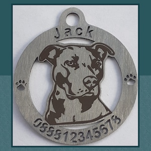 Personalized Custom Dog Tag Medallion for Pitbull / Custom Pet Identification Tag / Pitbull Tag / Pitbull Médaille Chien / Dog Аccessories
