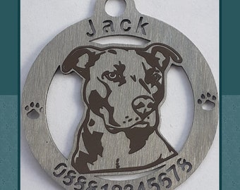 Personalized Custom Dog Tag Medallion for Pitbull / Custom Pet Identification Tag / Pitbull Tag / Pitbull Médaille Chien / Dog Аccessories