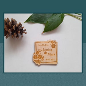 Save The Date Magnet, Wooden Save the Date Custom Invite,  Wedding Save the Date Personalised Magnet, Wedding Invite, Custom Wedding Magnet