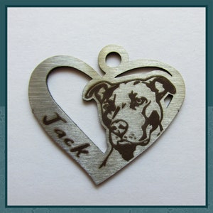 Personalized Heart Dog Tag: Engraved Stainless Steel Pet ID Medallion