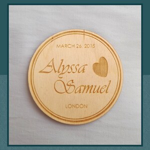 Personalized Engraved Wood Magnet, Couples magnet, Anniversary Gifts, St. Valentine&#39;s presents , Girlfriend / Boyfriend gift