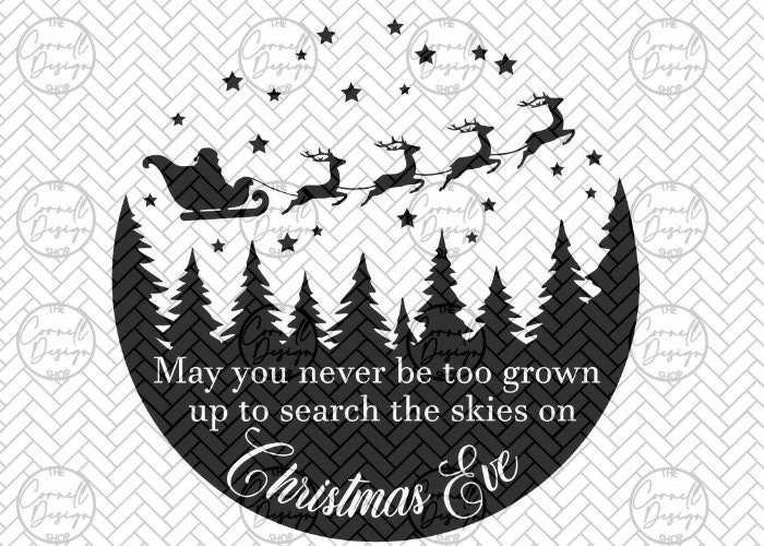 Targa in metallo vintage con scritta May You Never Be Too Grown To Search the Skies on Christmas Eve (lingua italiana non garantita), decorazione da parete per bar, pub, club, casa, 30,5