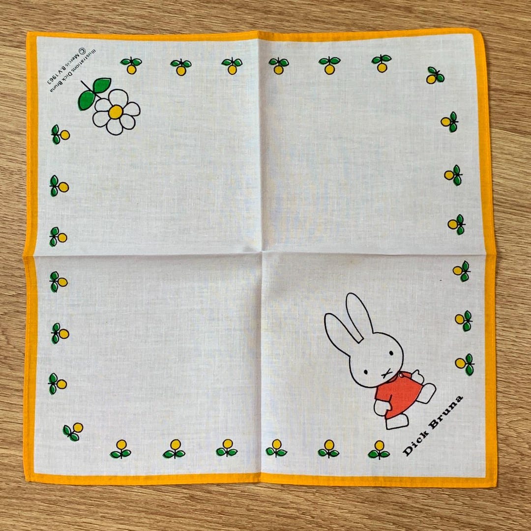 Vintage Miffy Rabbit Handkerchief 1430 - Etsy
