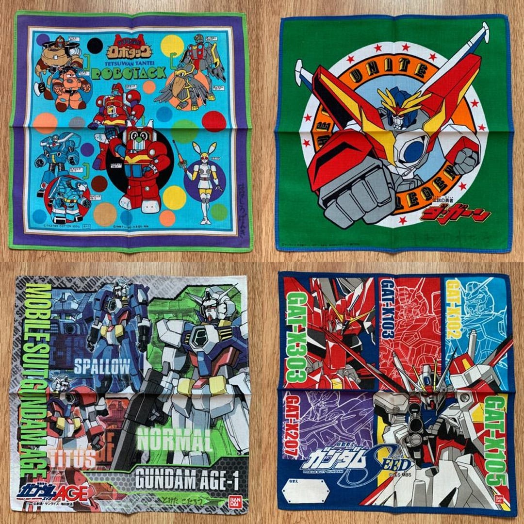 レトロ　少年漫画キャラクターハンカチ 1968年懸賞品 ヴィンテージアニメジャパンハンカチ / ロボタック / ダ・ガーン