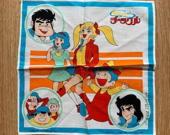 Vintage Majokko Tickle Handkerchief | Rare Character Cotton Scarf | Retro Bandana Gift for Her | 3364