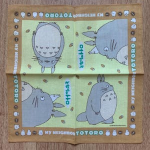 Vintage Mein Nachbar Totoro Studio Ghibli Taschentuch | Seltener Charakter Baumwollschal | Retro Bandana Geschenk für Sie | 3123 Bild 1
