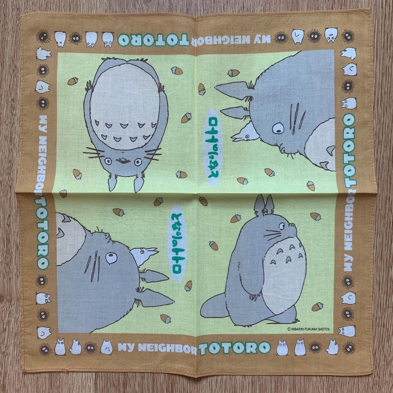Vintage Mein Nachbar Totoro Studio Ghibli Taschentuch | Seltener Charakter Baumwollschal | Retro Bandana Geschenk für Sie | 3123 Bild 1