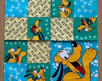 Vintage Pluto Disney-zakdoek | Katoenen sjaal met zeldzame karakters | Retro bandana cadeau voor haar | 3095