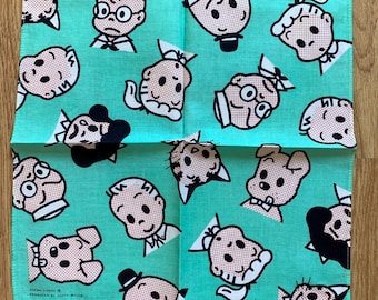 Vintage Osamu Goods Handkerchief | Rare Character Cotton Scarf | Retro Bandana Gift for Her | 2925