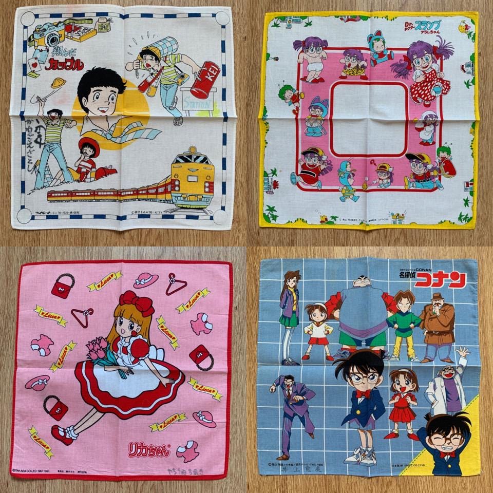 ヴィンテージハンカチ / アラレちゃん / リカちゃん / 名探偵コナン