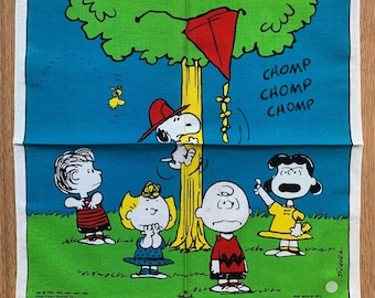 Vintage Peanuts Snoopy Handkerchief | Rare Character Cotton Scarf | Retro Bandana Gift for Her | 3065