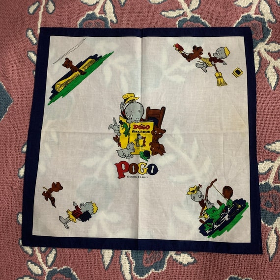 Vintage Pogo by Walt Kelly Handkerchief.