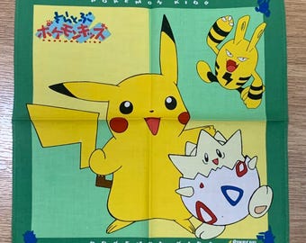 ヴィンテージ1998年製 ポケモン ピカチュウ ハンカチ - Etsy 日本