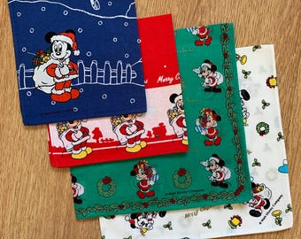 Handkerchief Mickey Minnie mouse Christmas set 4 piece S28