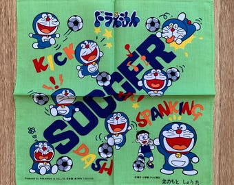 Vintage Doraemon Handkerchief | Rare Character Cotton Scarf | Retro Bandana Gift for Her | 2931
