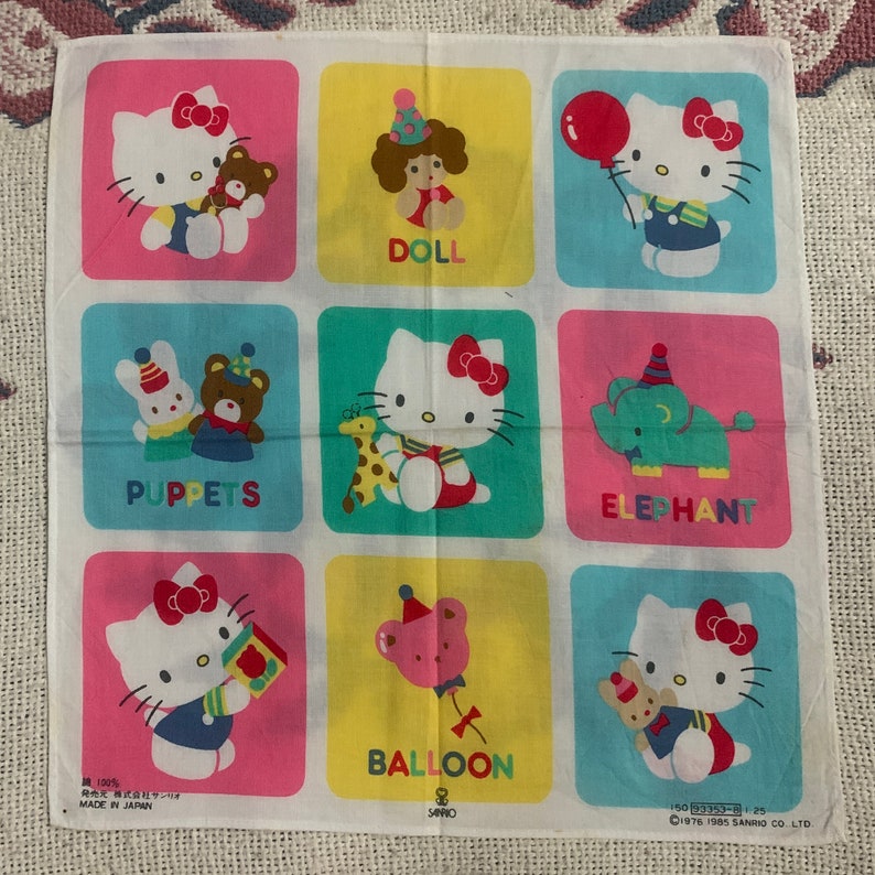 Vintage1985s Hello Kitty Sanrio Handkerchief