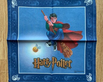 Vintage Harry Potter Handkerchief | Rare Character Cotton Scarf | Retro Bandana Gift for Her | 3078