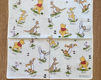 Disney Winnie the Pooh Handkerchief | Rare Character Cotton Scarf | Retro Bandana Gift for Her | 2946