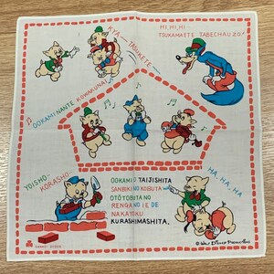 Pañuelo vintage de los tres cerditos de disney 1322