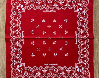 Vintage Mickey Mouse Disney Handkerchief | Rare Character Cotton Scarf | Retro Bandana Gift for Her | 3190