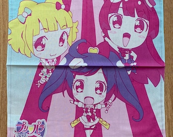 PriPara Handkerchief | Rare Character Cotton Scarf | Retro Bandana Gift for Her | 3187