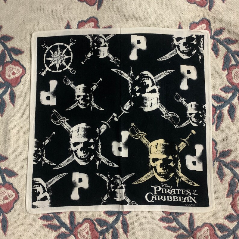 Vintage Pirates of the Caribbean Disney Handkerchief
