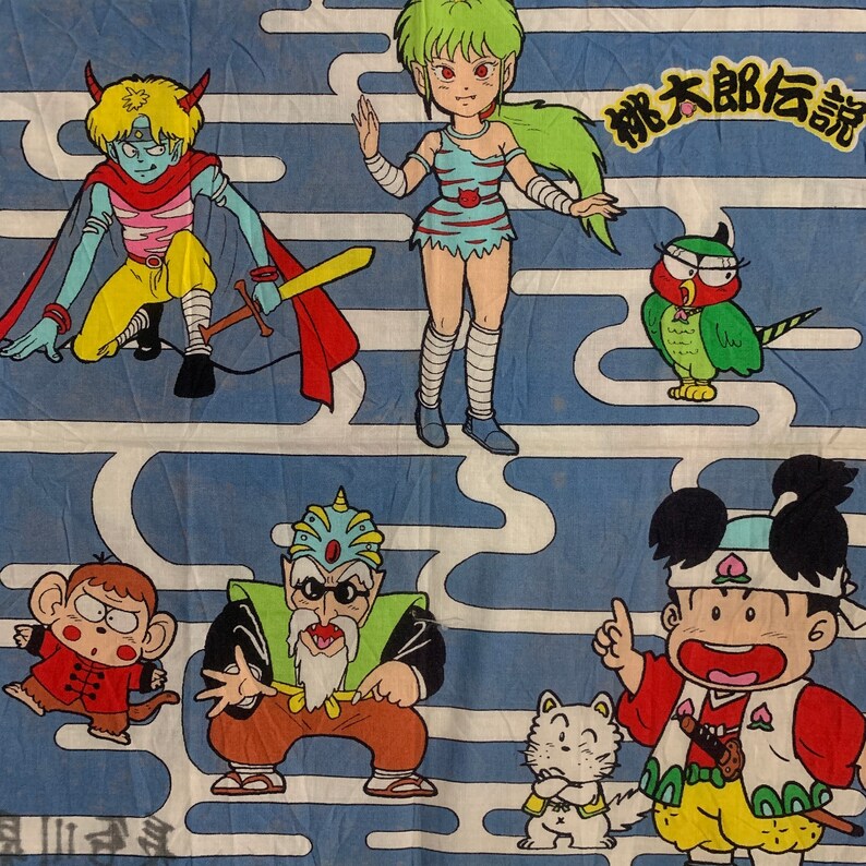 Vintage Momotaro Handkerchief