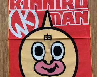 Vintage Kinnikuman Handkerchief | Rare Character Cotton Scarf | Retro Bandana Gift for Her | 3145