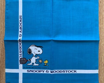 Vintage Peanuts Snoopy Handkerchief | Rare Character Cotton Scarf | Retro Bandana Gift for Her | 3045