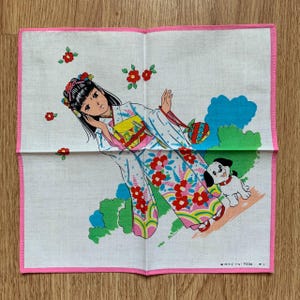 Vintage cartoon japan Handkerchief 2102