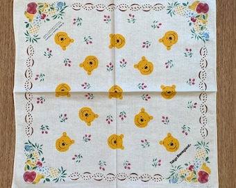 Vintage Winnie the pooh disney Handkerchief | Rare Character Cotton Scarf | Retro Bandana Gift for Her | 2941